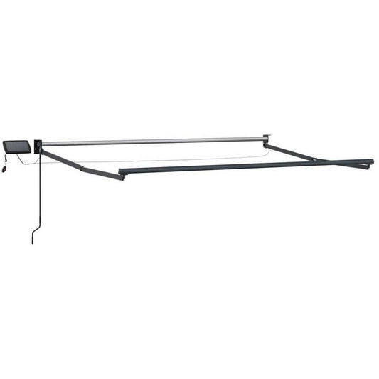 334516 - vidaXL Tendë dielli manuale e tërheqshme me LED solar, 5 × 3 m, pa pëlhurë