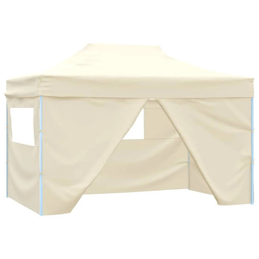 334477 - vidaXL Tendë e palosshme Pop-Up me 4 mure anësore, 3 × 4,5 m, krem e bardhë