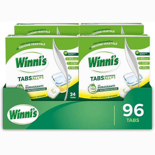 308444 - Tableta për enëlarëse Winni's All in 1, me veprim të shumëfishtë, aromë limoni, 8 pako me 192 tableta