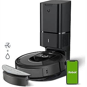 94047 - iROBOT Roomba Combo i8+ (i8576) - Robot Fshesa/Fshuese, Stacion Automatik i Pastrimit, Hartë Inteligjente, I Pajtueshëm me Asistent Zanor, Wi-Fi, Vlerësimet Bazohen në Aplikacion, Ngjyra Argjend