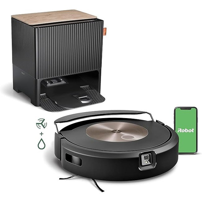 118003 - iROBOT Roomba Combo j9+, Robot Fshesë dhe Pastrues Dyshemeje me Kapacitet për Vetë-Zbrazje dhe Mbushje Ujë, Teknologji SmartScrub, Hartëzim, Wi-Fi, Zbulim pengesash, Përdorim me Aplikacion dhe Asistent Zëri, Ngjyre Bronz