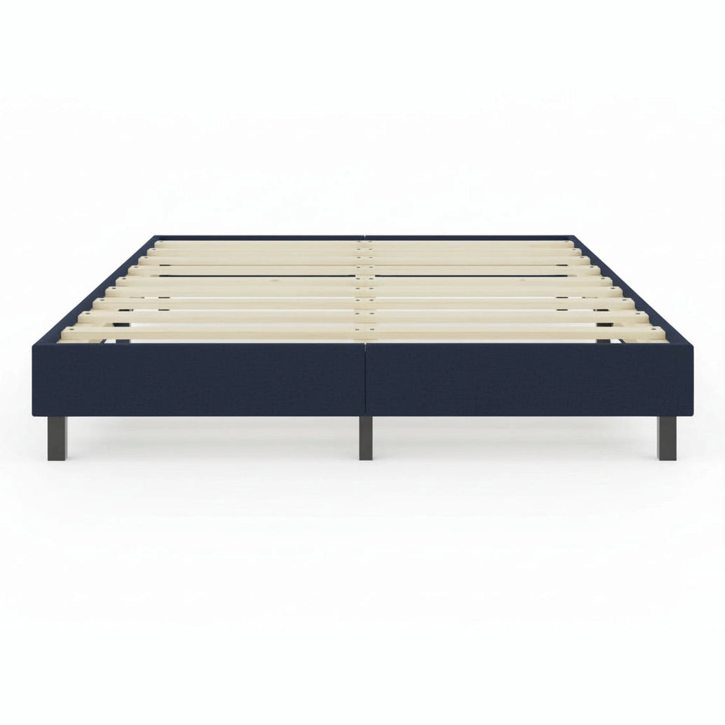 181632 - Kornizë Shtrati Boxspring vidaXL, Ngjyrë Gri, 140 x 200 cm, Material Pëlhurë