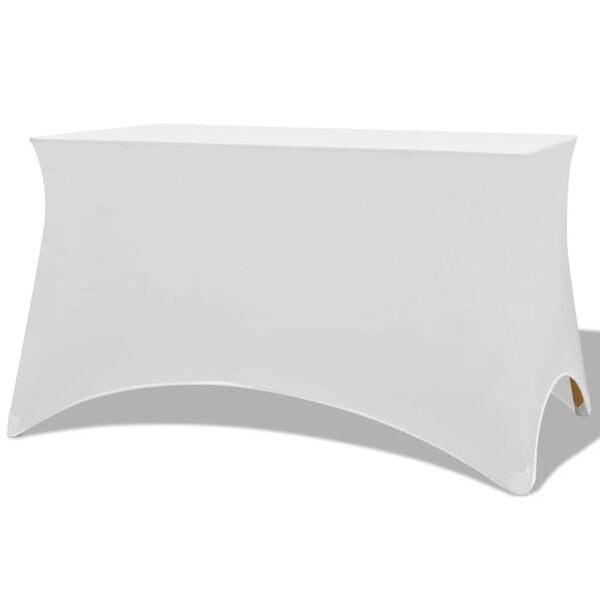 291003 - VIDAXL Mbulesa Tavoline Elastike, 2 copë, 183x76x74 cm, të Bardha