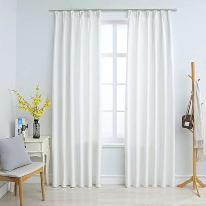 334002 -VIDAXL Perde të Bardha 2 copë, 140x225 cm