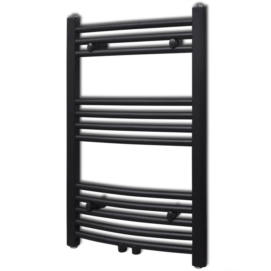 265007 - Radiator me kontejner peshqirësh për ngrohje qendrore në banjo, i zi, me përmasa 500 x 764 mm