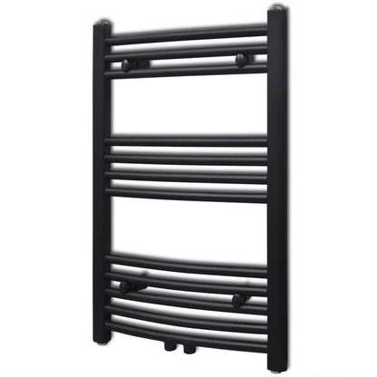 265007 - Radiator me kontejner peshqirësh për ngrohje qendrore në banjo, i zi, me përmasa 500 x 764 mm