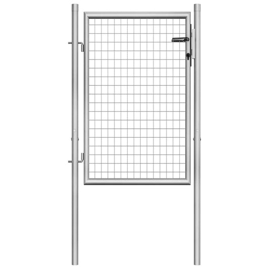 280011 - VIDAXL Portë Kopshti e Galvanizuar 100x100 cm Argjend