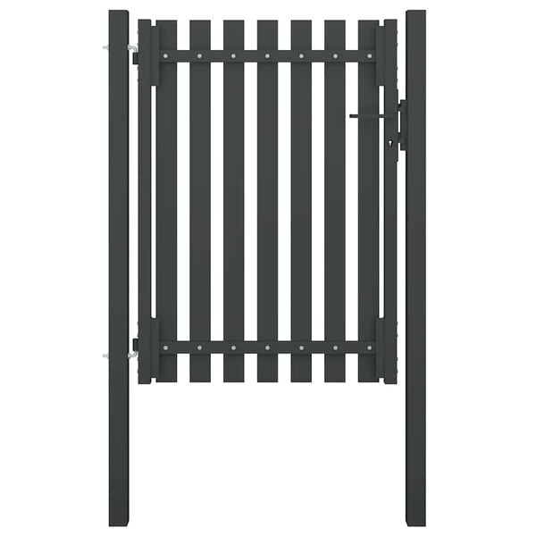 244328 - VIDAXL Gardh Kopshti Portë Çelik 100x125 cm Antracit