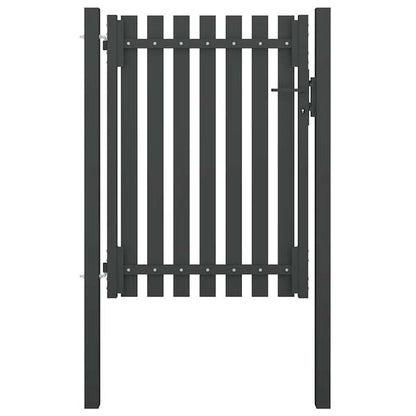 244328 - VIDAXL Gardh Kopshti Portë Çelik 100x125 cm Antracit