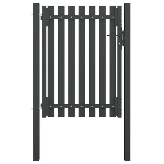 244328 - VIDAXL Gardh Kopshti Portë Çelik 100x125 cm Antracit