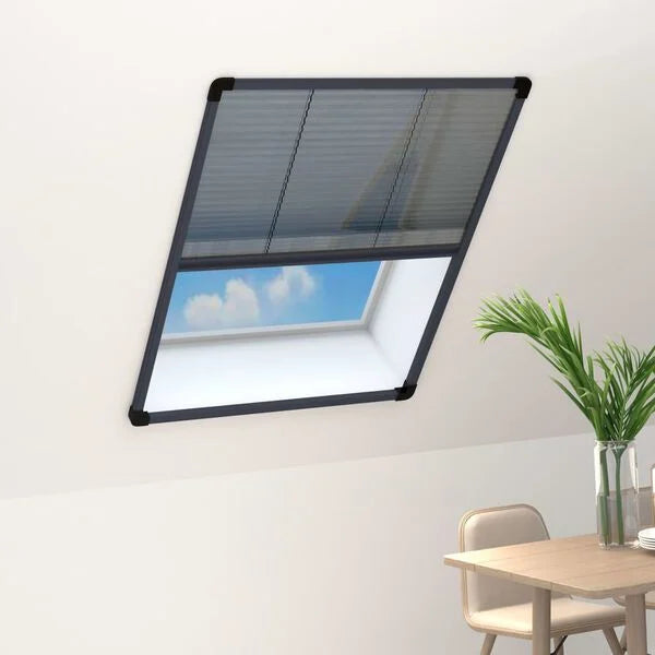270036 - vidaXL Rrjetë Plisse Kundër Insekteve për Dritare 60x80 cm – Alumini Anthracite
