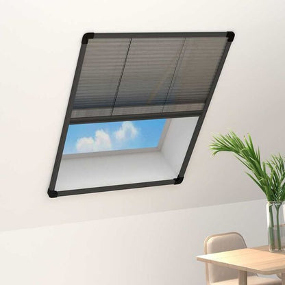 334024 - VIDAXL Rrjetë insektesh Plisse për dritare Alumini Antracit 80x100 cm