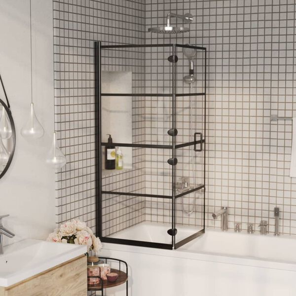 333023 - VIDA XL Kabinet Dushi i Palosshëm ESG 120x140 cm i Zi