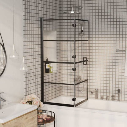 333023 - VIDA XL Kabinet Dushi i Palosshëm ESG 120x140 cm i Zi