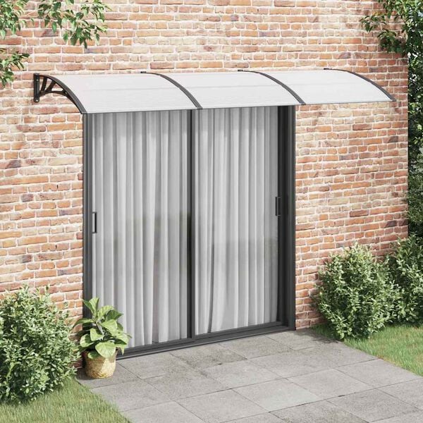 334035 - VIDAXL Tendë dere e zezë dhe transparente 300x75 cm Polikarbonat