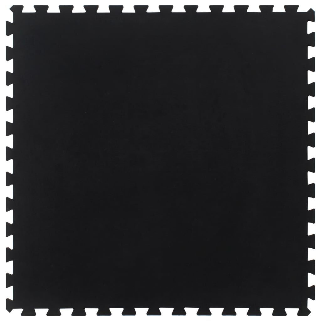 280041 - VIDA XL Pllakë dyshemeje prej gome e zezë 12 mm 100x100 cm