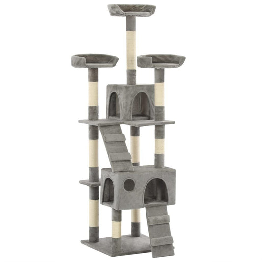 265045 - VIDA XL Pemë për Mace me Shtylla Kërcimi Sisal 170 cm Gri