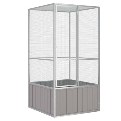 265048 - VIDA XL Kafaz zogjsh 111x107x211,5 cm Çelik i galvanizuar Gri