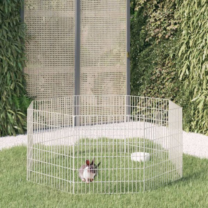 244360 - VIDA XL Kafaz për Kafshë të Lira me 8 Panele 54x60 cm i Galvanizuar me Hekur