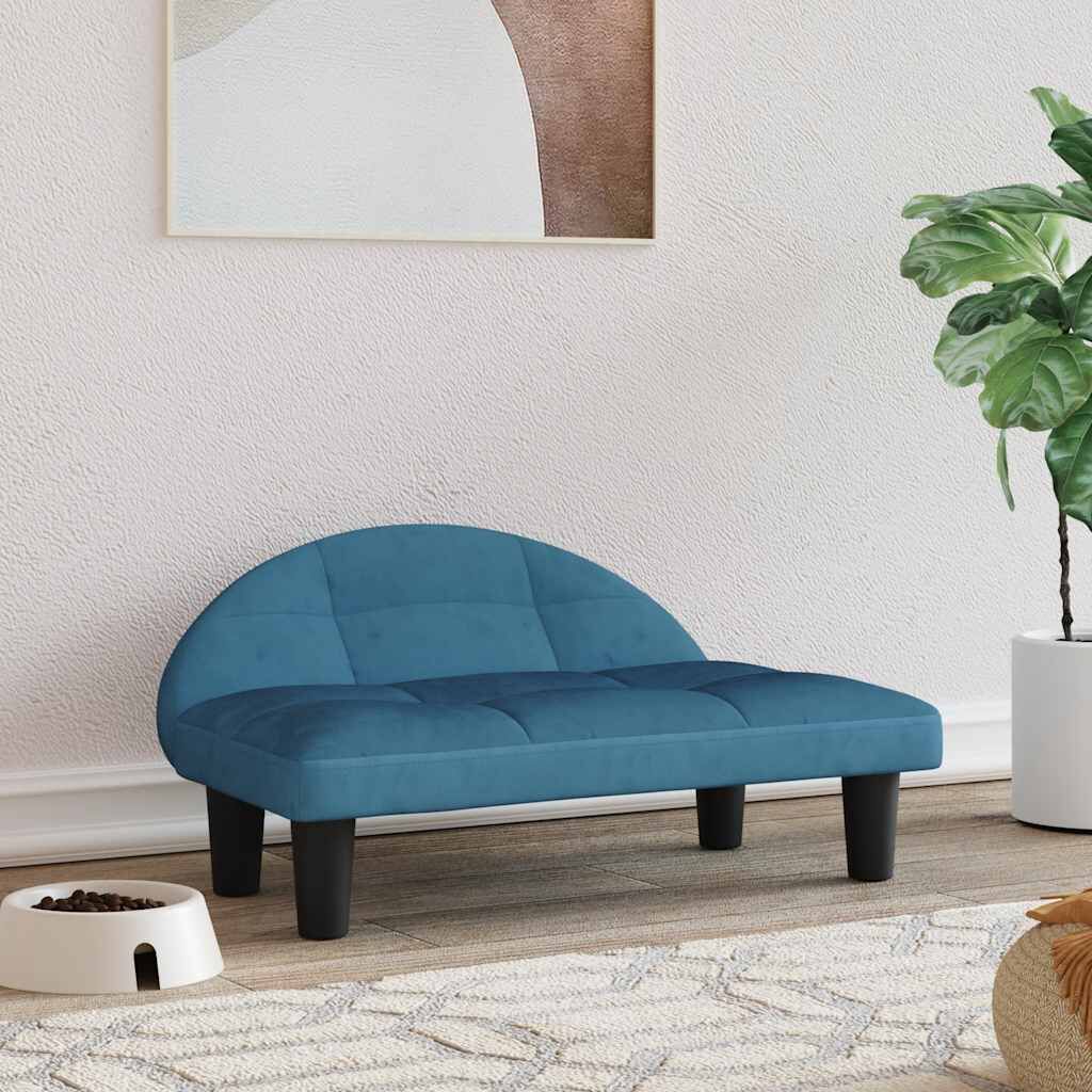 280054 - VIDA XL Shtrat Qeni Blu 70x52x30 cm Kadife