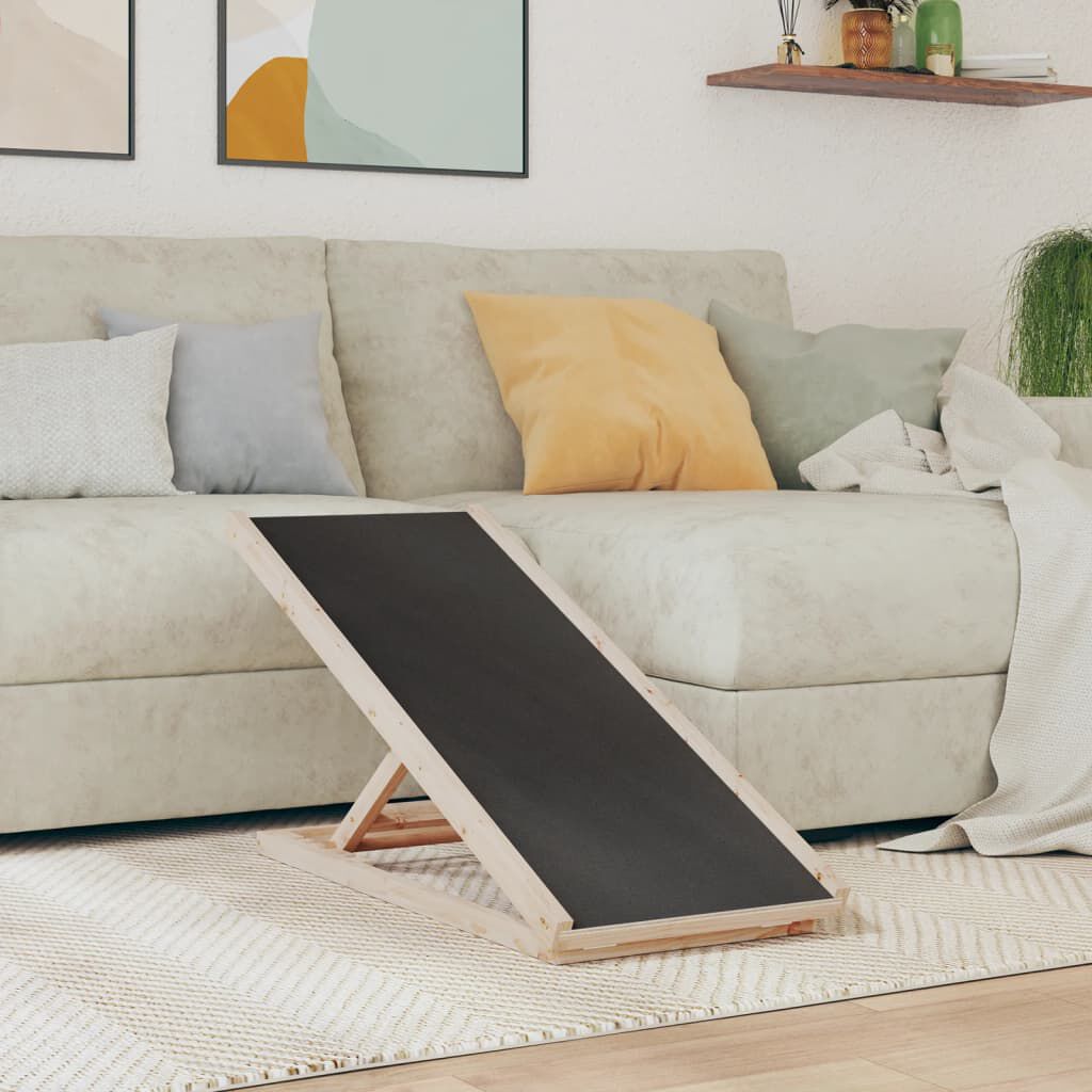 265052 - VIDAXL Rampë për Qen, Gri 100x40 cm, Dru i Masturbuar, Fir