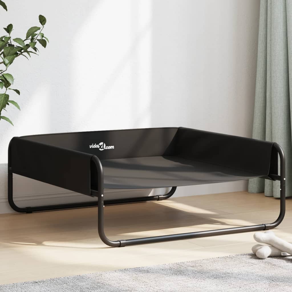 244428 - vidaXL Shtrat i Ngritur për Qen – Anthracite, Pëlhurë Oxford dhe Çelik