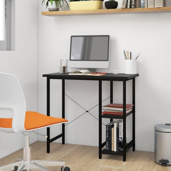 334052 - VIDAXL Tavolinë Kompjuteri e Zezë 80x40x72 cm MDF dhe Metal