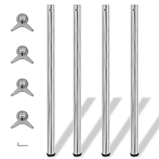 141428 - 4 këmbë tavoline me lartësi të rregullueshme, krom, 1100 mm (110 cm)