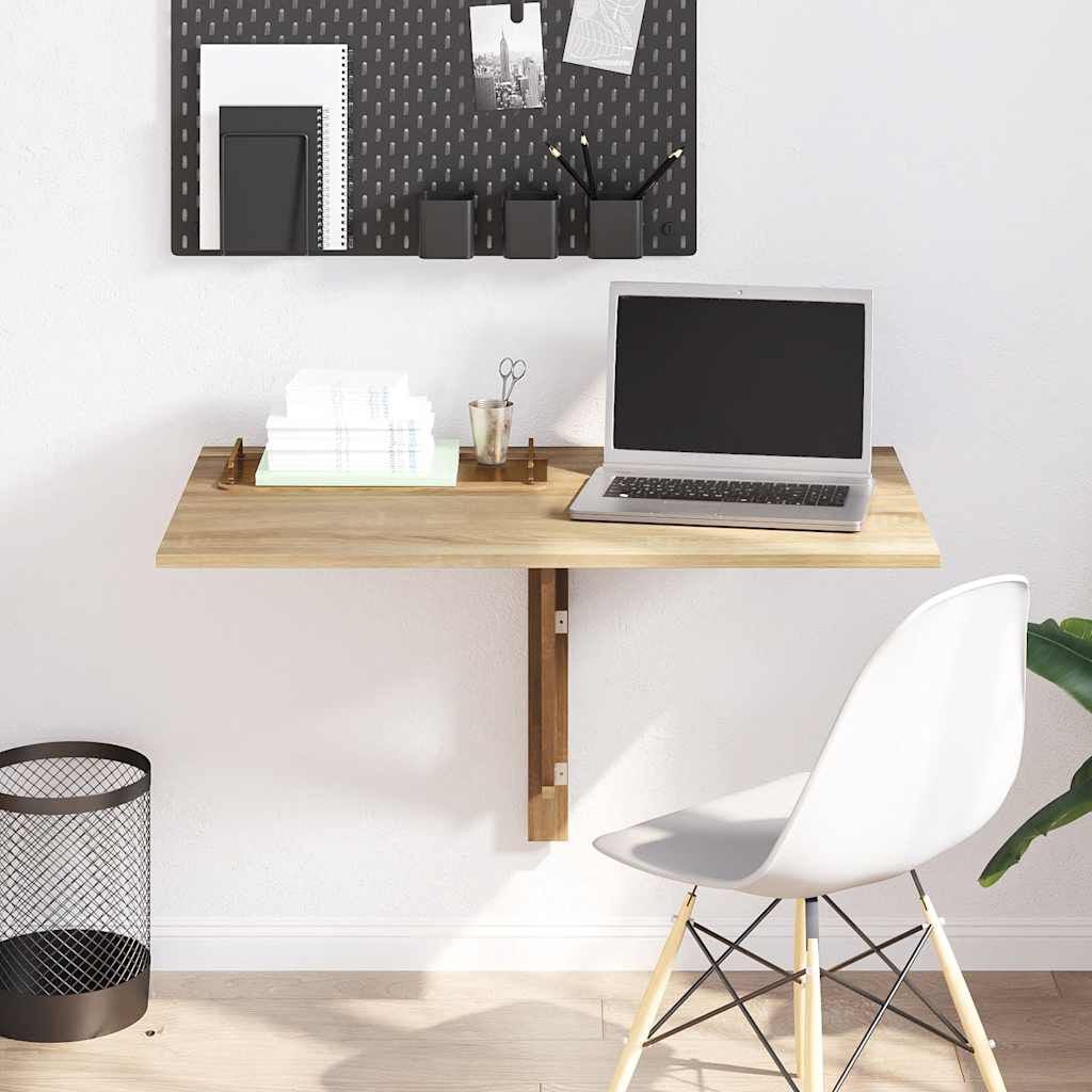 265061 - VIDA XL Tavolinë Muri e Palosshme Lisi 100x60 cm