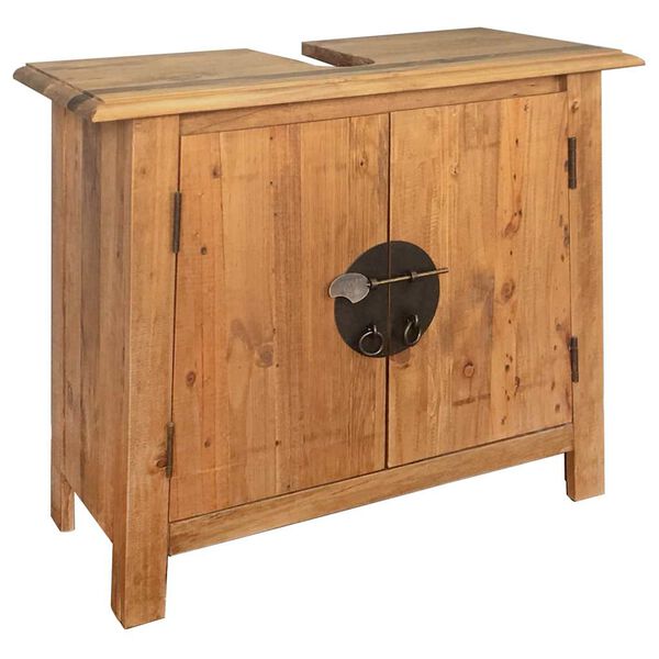 244380 - VIDAXL Dollap Lavamani për Banjo Dru Pishe i Fortë 70x32x63 cm