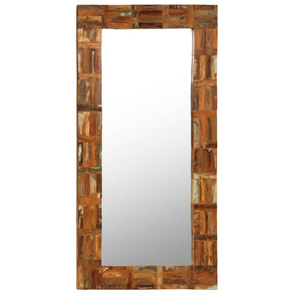334059 - VIDAXL Pasqyrë Muri Dru i Fortë i Ricikluar 60x120 cm