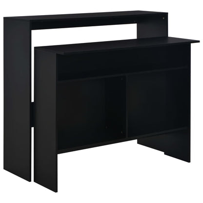 280069 - VIDAXL Tavolinë Bari me 2 Sipërfaqe Tavolinash E Zezë 130x40x120 cm