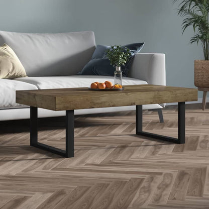 265077 - VIDAXL Tavolinë kafeje kafe e errët dhe e zezë 120x60x40 cm MDF dhe hekur
