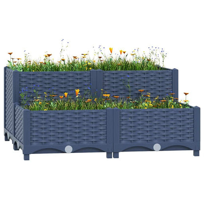 280079 - VIDA XL Shtrat i ngritur 80x80x38 cm Polipropilen
