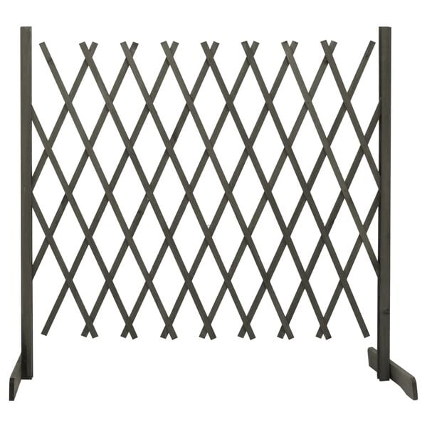 291087 - VIDAXL Gardh Kopshti me Rresht Gri 180x100 cm Dru i Fortë