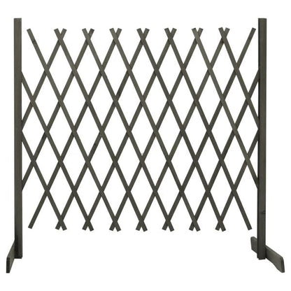 291087 - VIDAXL Gardh Kopshti me Rresht Gri 180x100 cm Dru i Fortë