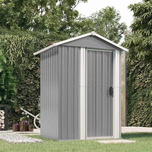 333093 - VIDAXL Kasolle Kopshti Gri 126x97,5x177 cm Çelik i Galvanizuar