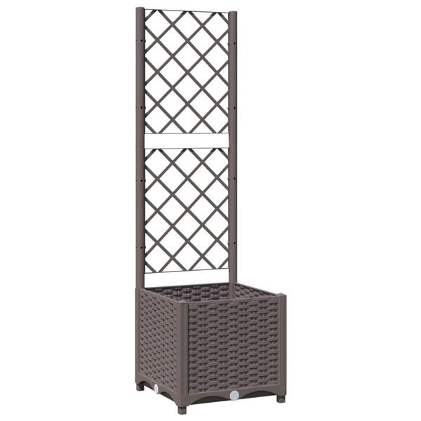 334107 - VIDAXL Vazo kopshti me rrjetë kafe 40x40x136 cm PP