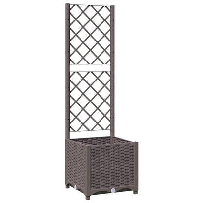 334107 - VIDAXL Vazo kopshti me rrjetë kafe 40x40x136 cm PP