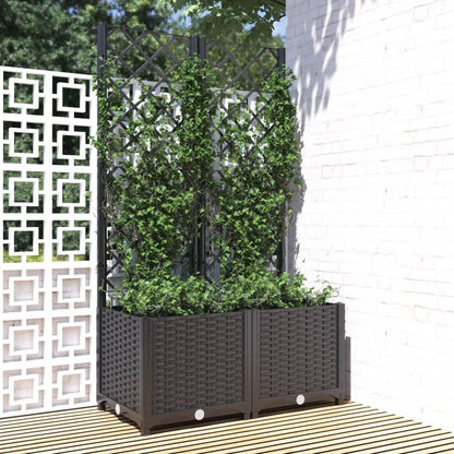 265127 - VIDAXL Vazo kopshti me rrjetë, e zezë 80x40x136 cm PP