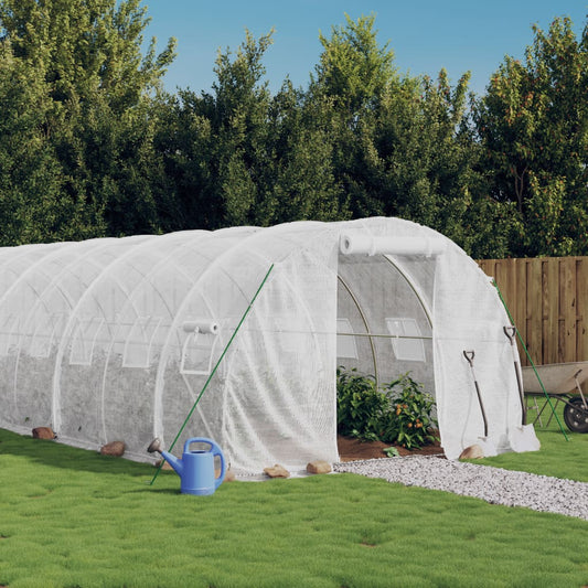 280033 - vidaXL Serë për Kopsht 20 × 3 × 2 m, Kornizë Çeliku, e Bardhë (60 m²)