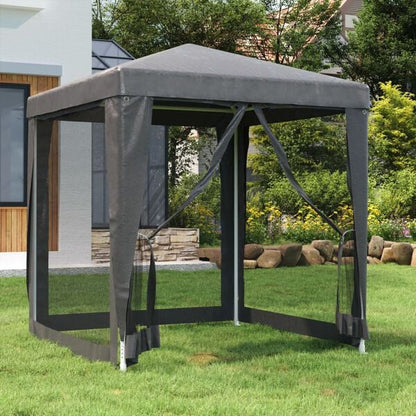 244468 - VIDAXL Tendë për festa me 4 mure anësore rrjetë Antracit 2x2 m HDPE
