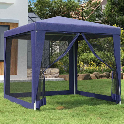 265139 - VIDAXL Tendë për festa me 4 mure anësore rrjetë Blu 2,5x2,5 m HDPE
