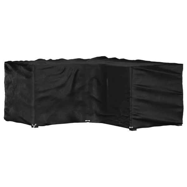 334114 - VIDA XL Mbulesë për mobilje kopshti në formë L me 12 vrima 185x185x90 cm
