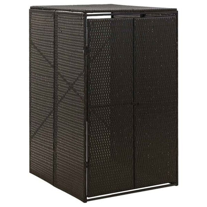 291127 - VIDA XL Kasolle me tre pjese, e zezë 207x80x117 cm, prej polietileni, prej ratani