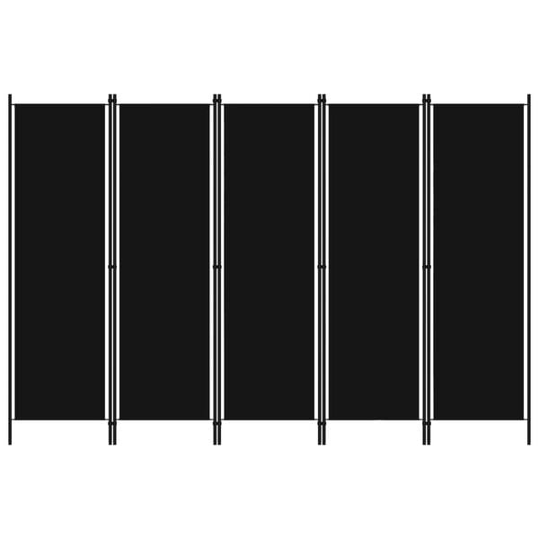 244478 - VIDAXL Ndarës Dhome me 5 Panele, Ngjyrë e Zezë 250x180 cm