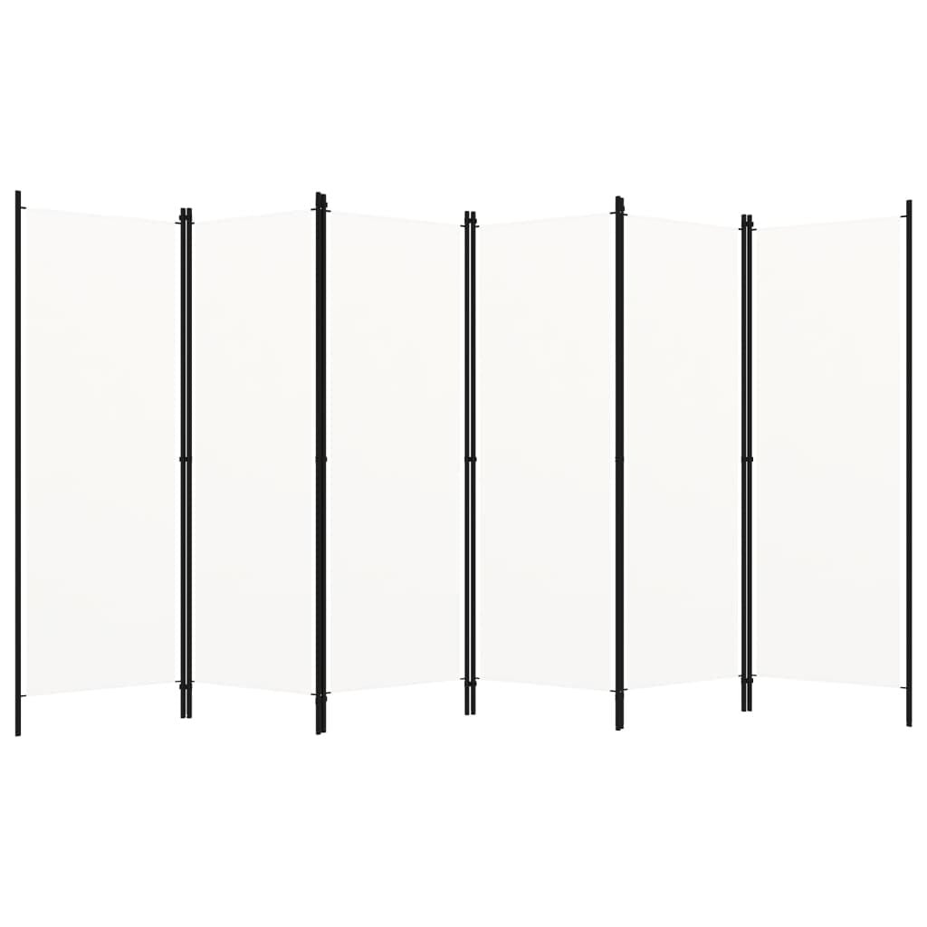 280145 - VIDAXL Ndarës Dhome me 6 Panele, i Bardhë 300x180 cm