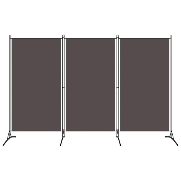 291133 - VIDAXL Ndarëse Dhome me 3 Panele, Ngjyrë Antraciti 260x180 cm, Pëlhurë