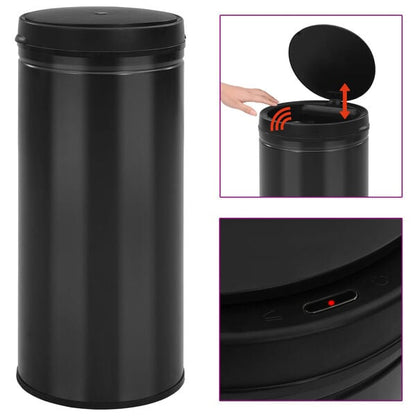 244481 - VIDAXL Kosh Plehrash Automatik me Sensor 80 L Çelik Karboni i Zi