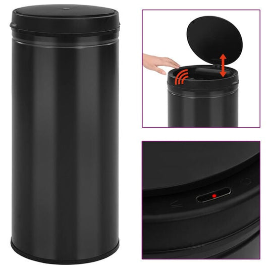 244481 - VIDAXL Kosh Plehrash Automatik me Sensor 80 L Çelik Karboni i Zi